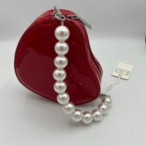 NWT Red Mi Amore Heart Shaped Evening Bag